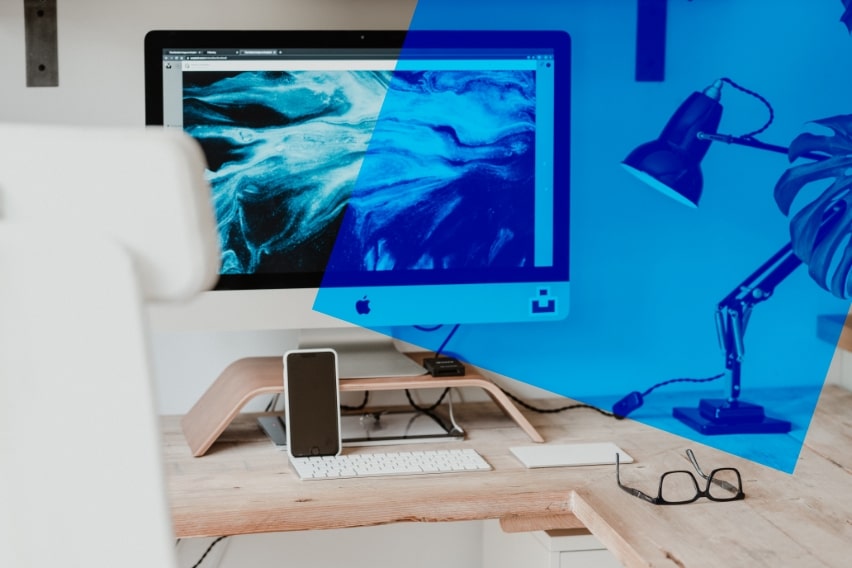 computer on a desk
